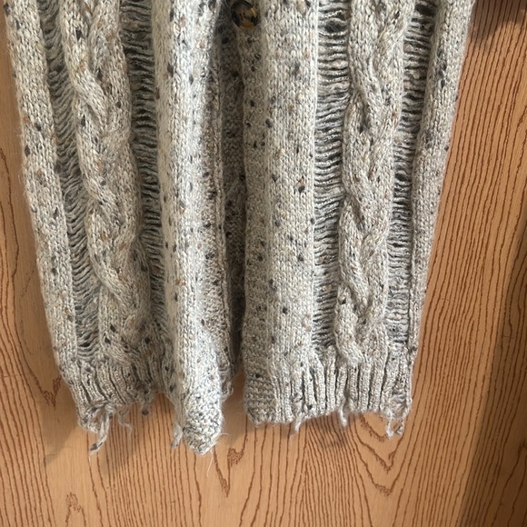 Zara Cable Knit Torn Coat Cardigan - Picture 6 of 16